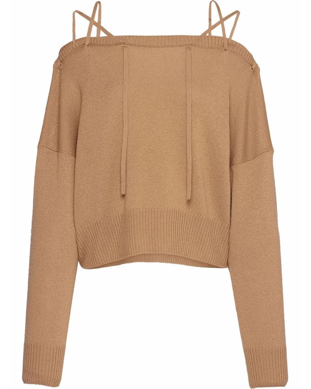 Prada Multicolor Tie-Fastening Off-Shoulder Jumper