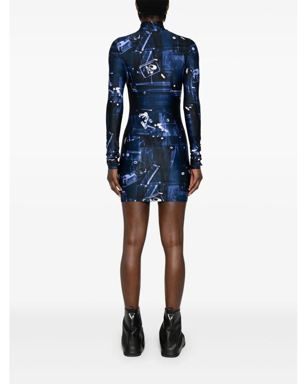 Coperni Blue X-Ray-Print Mini Dress
