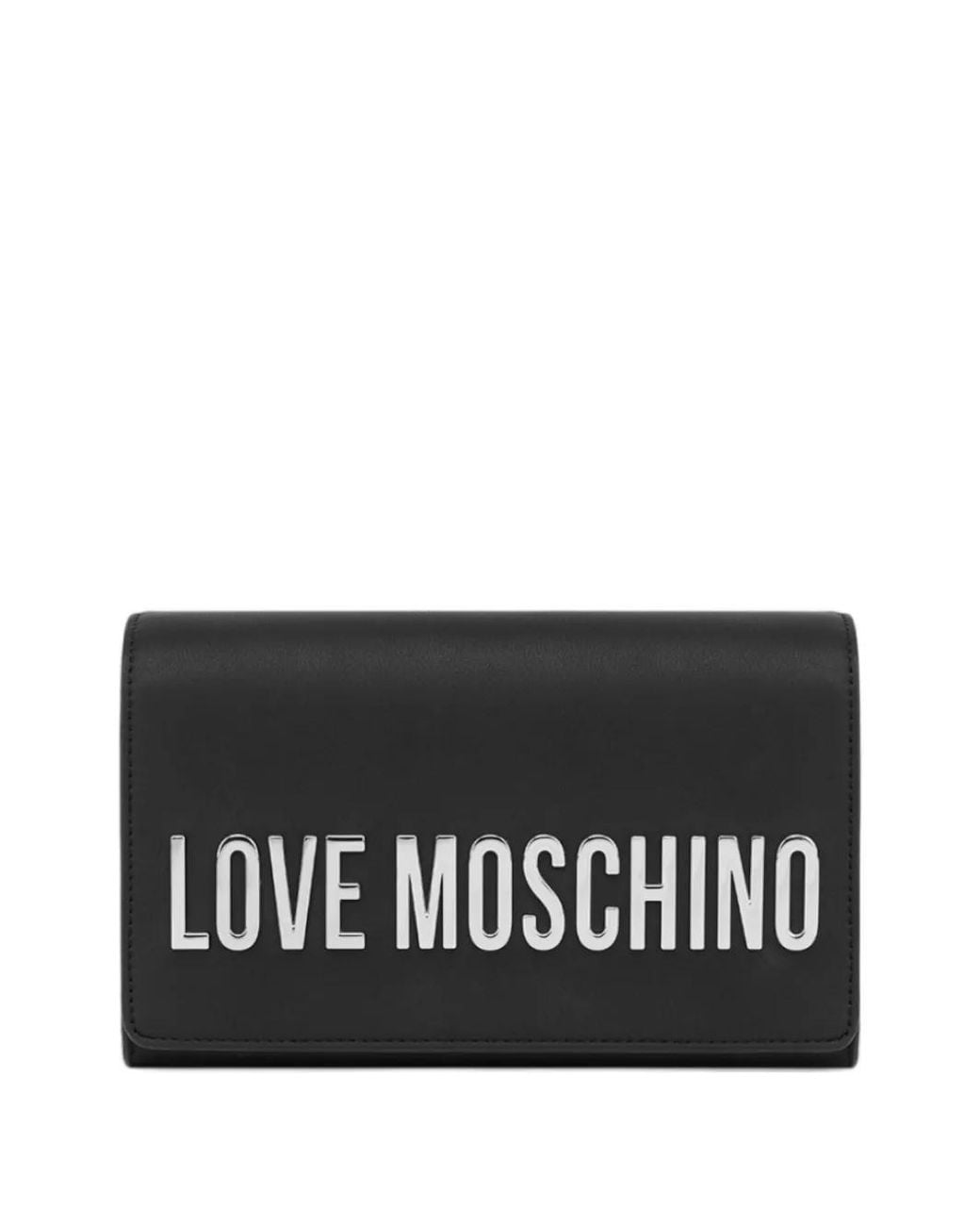 Love Moschino Black Maxibolso Lettering Chain Shoulder Bag