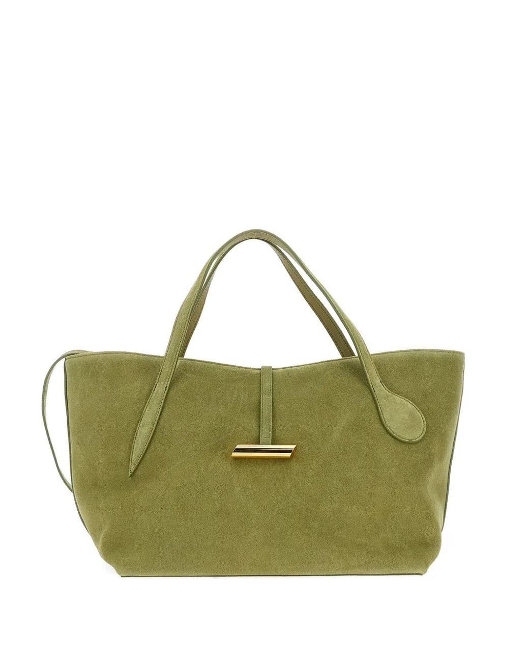 Liffner Green Suede Tote Bag