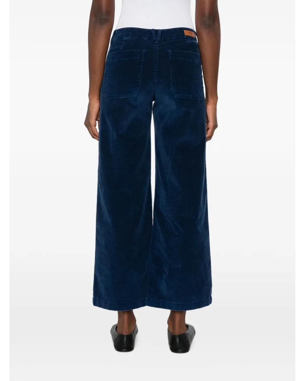 Five Jeans Blue Lucia Corduroy Cropped Palazzo Pants