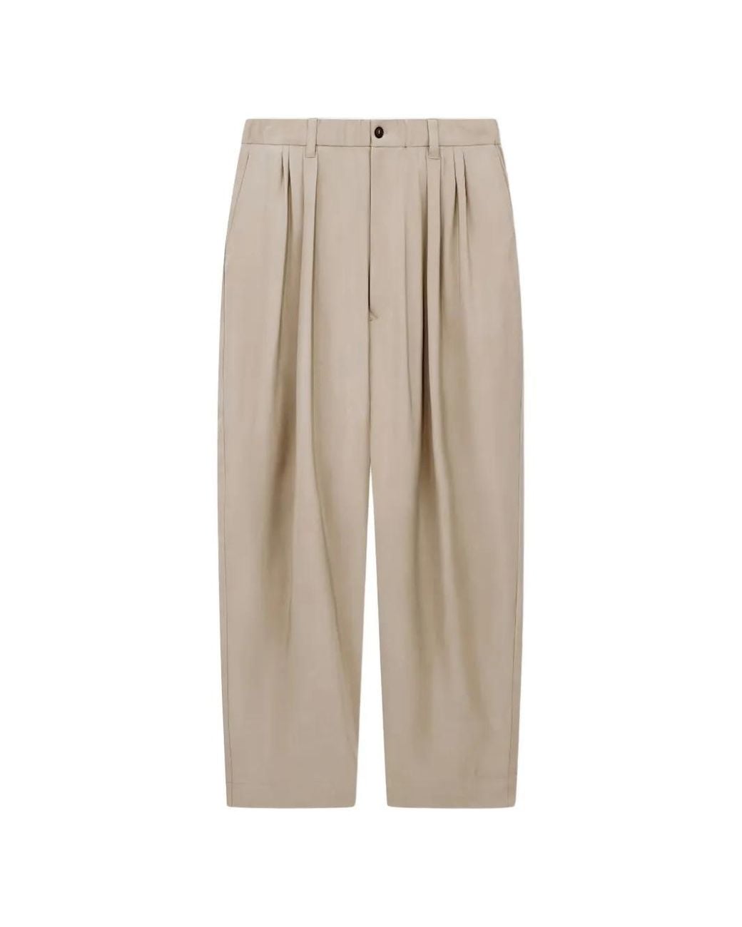 Giorgio Armani Natural Pleated Tapered Trousers for men