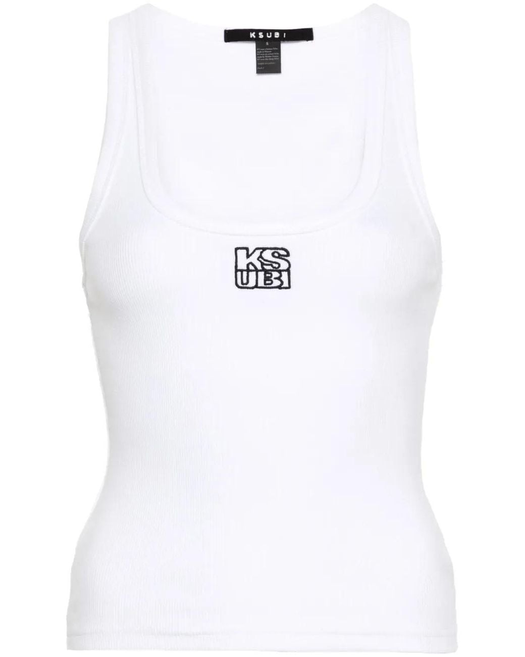 Ksubi White Stacked Origin Ribbed Tank Top