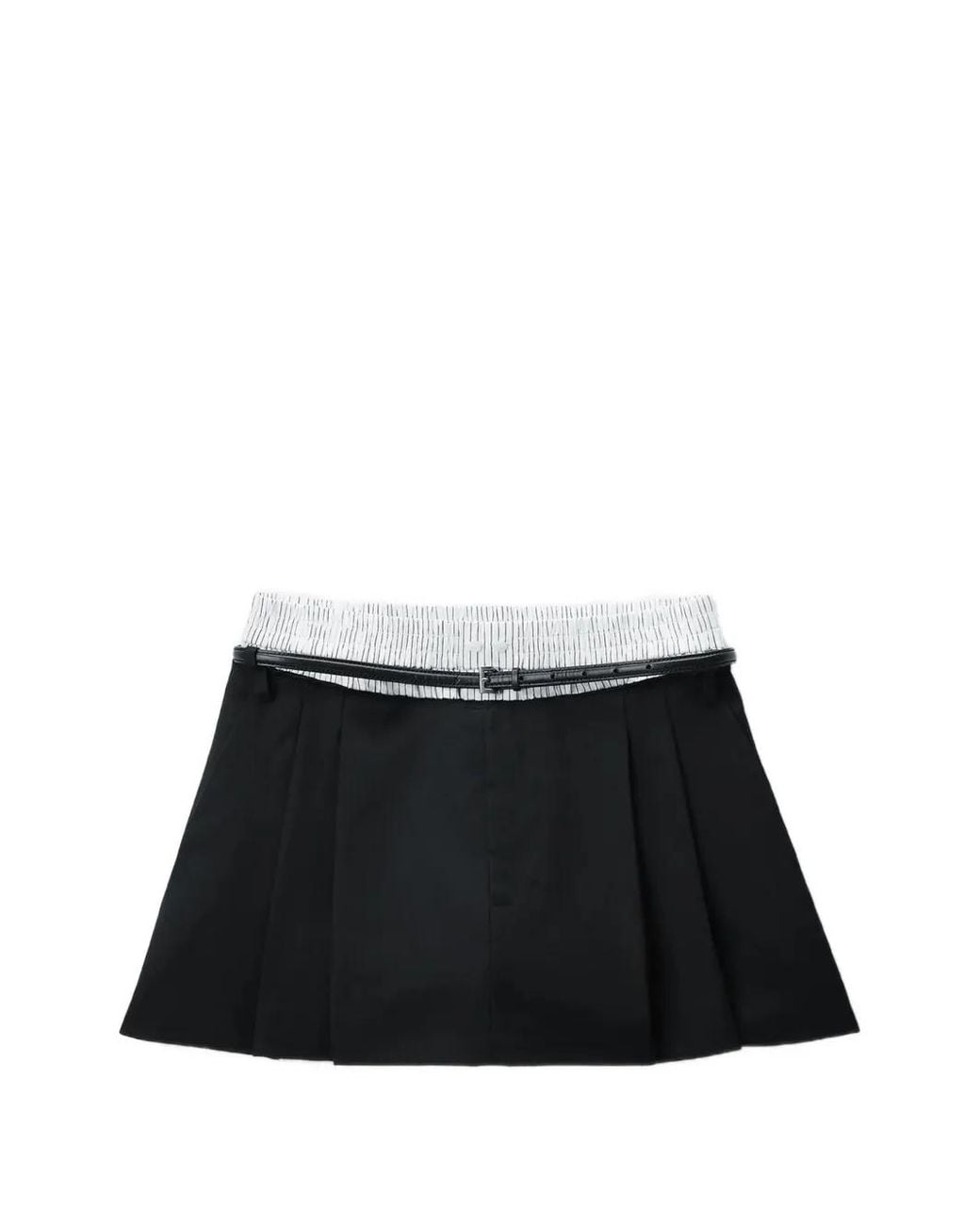 Alexander Wang Black Mid-Rise Layered Boxer Tailored Skort