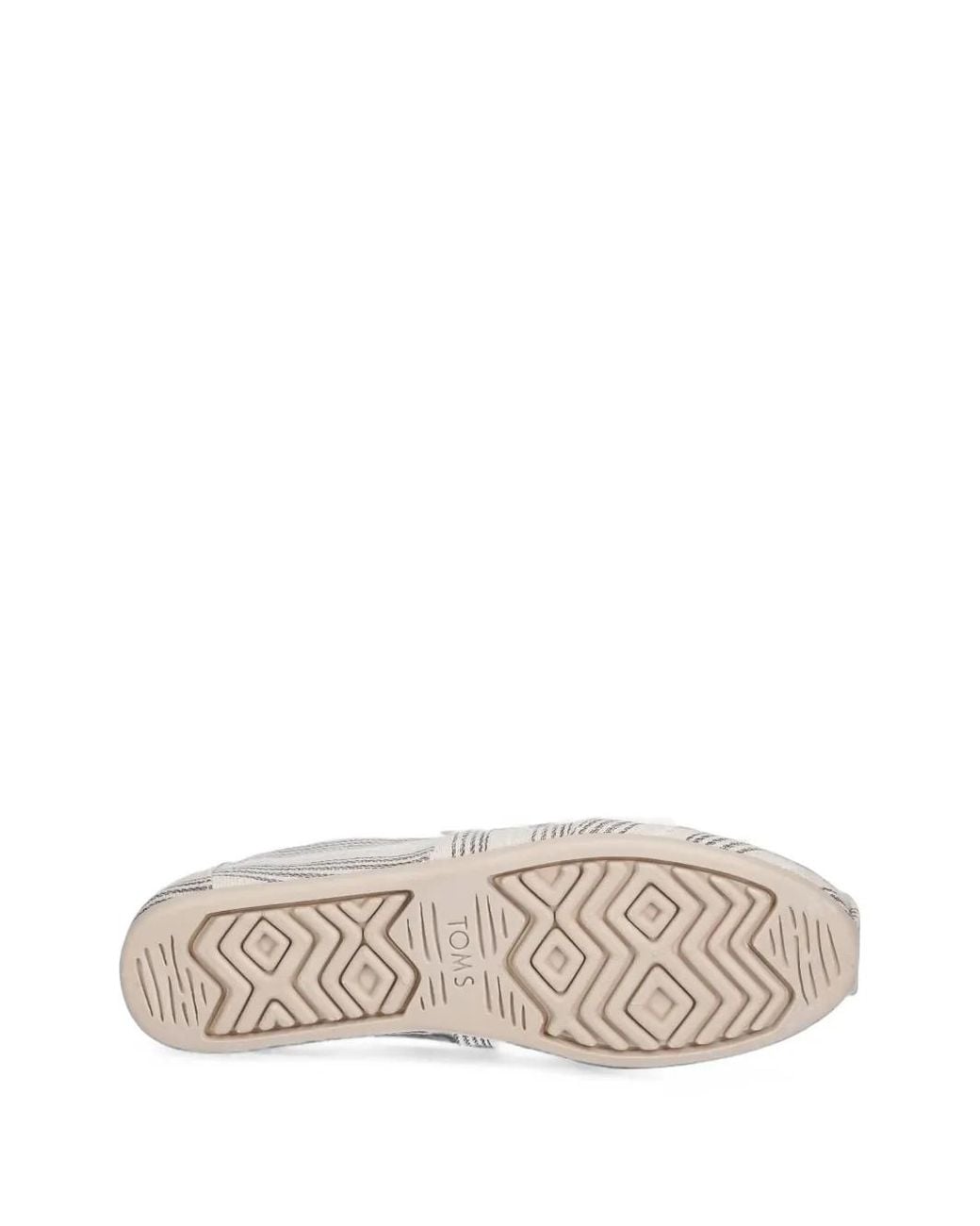 TOMS White Alpargata Classic Striped Canvas Slip-On Flats