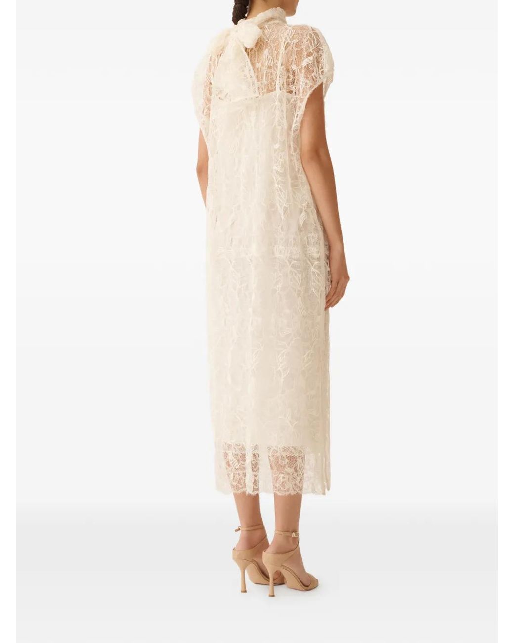 Fabiana Filippi White Lace Bow Dress