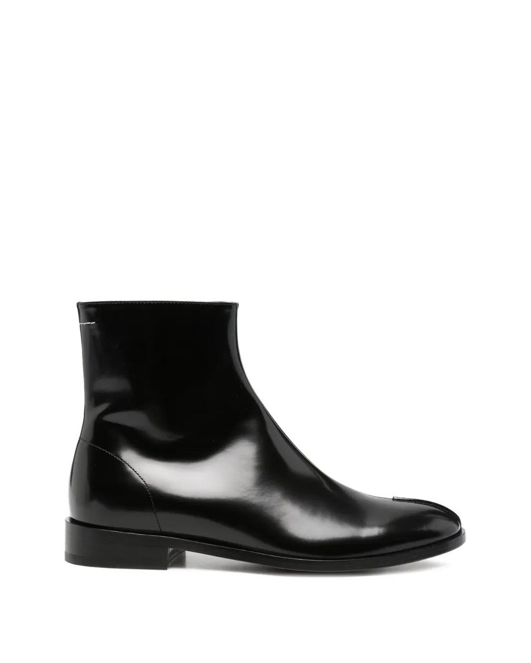 MM6 by Maison Margiela Black Almond-Toe Ankle Boots for men