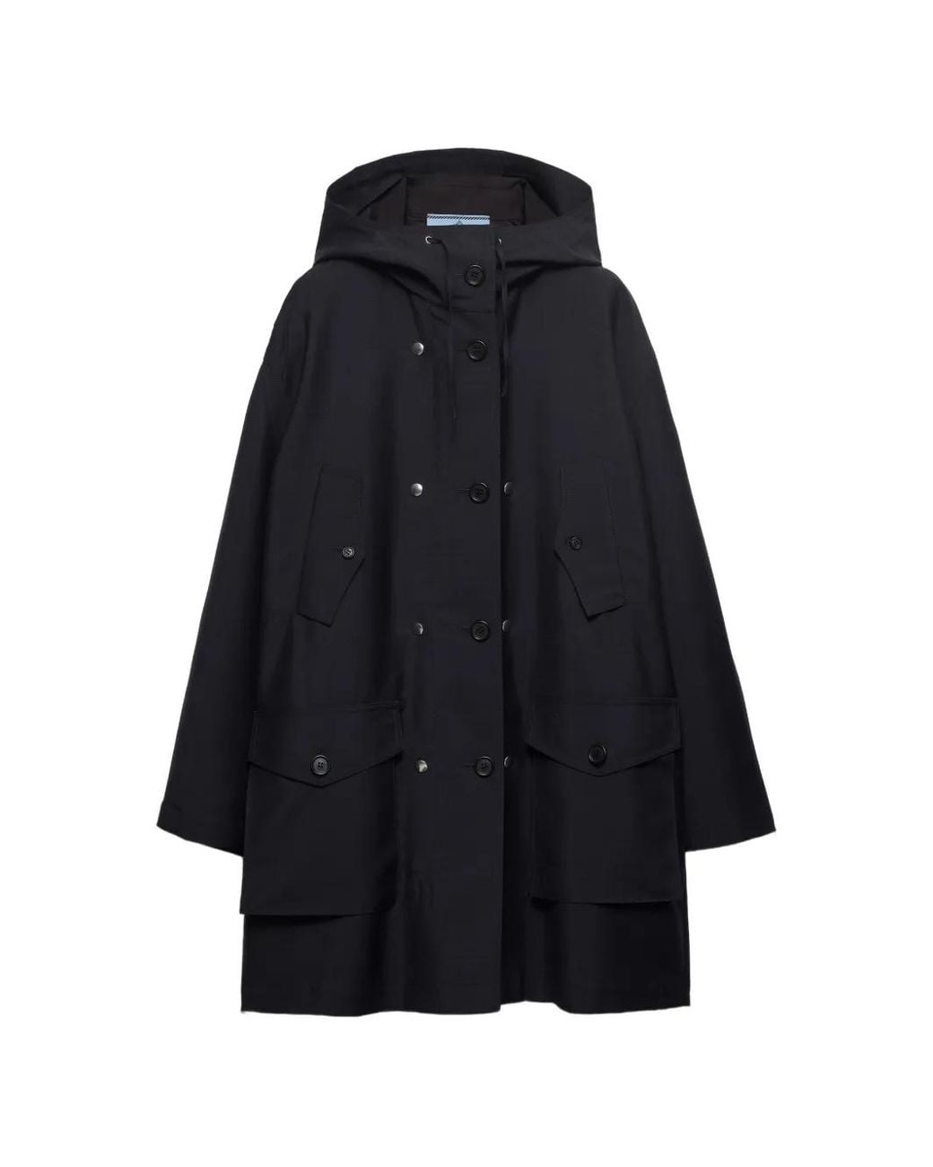 Prada Blue Single-Breasted Mohair And Re-Nylon Coat