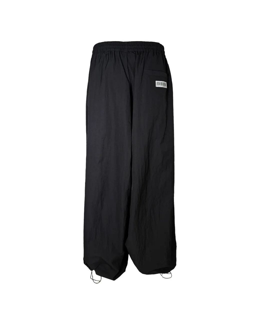 Mostly Heard Rarely Seen Black Drawstring-Fastening Oversized Trousers for men