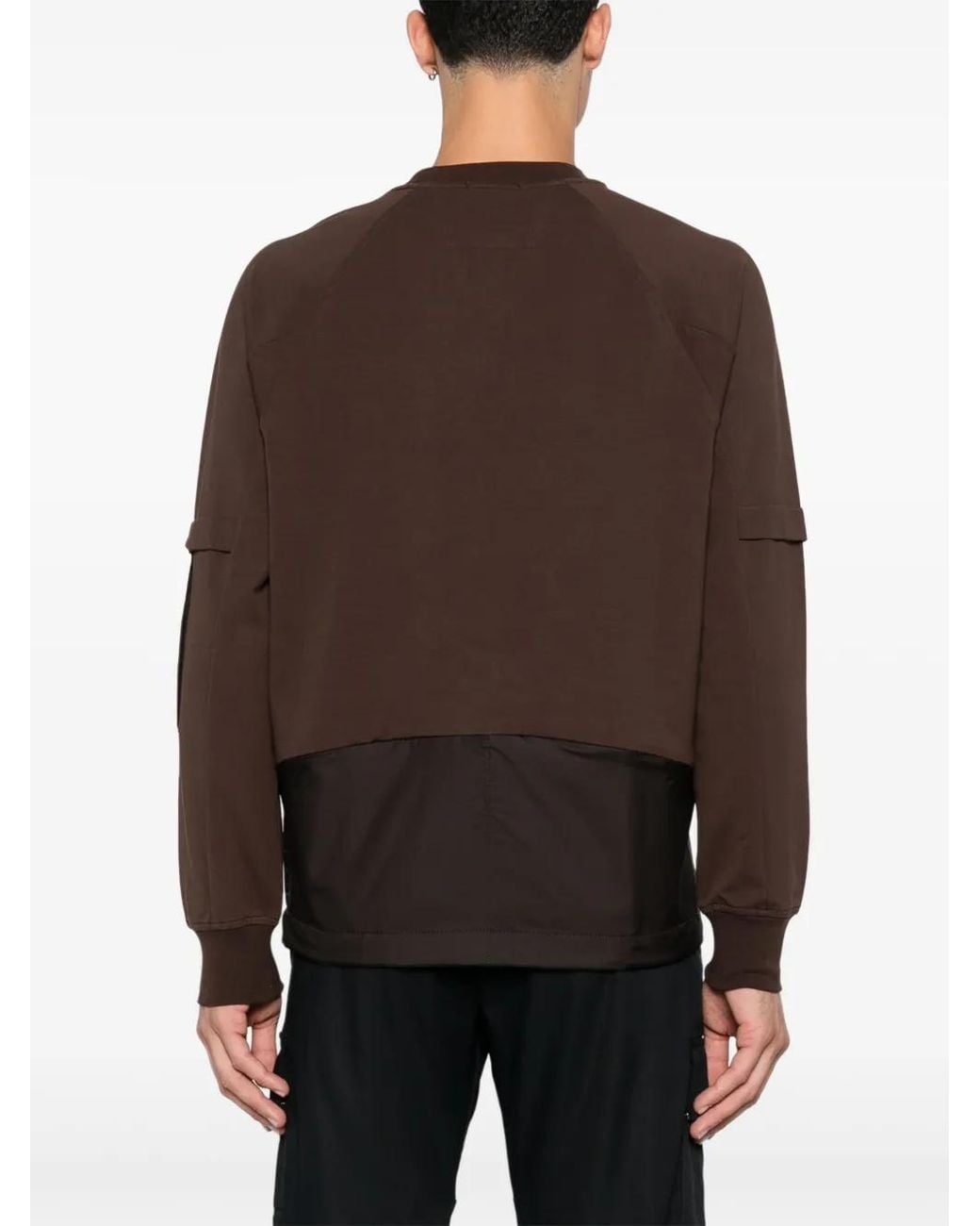C P Company Brown Crew Neck Sweater for men