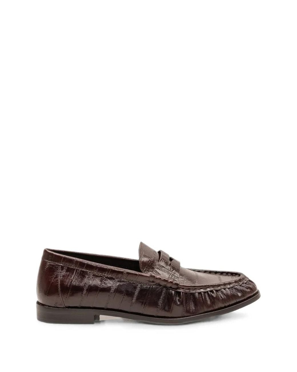 Jeffrey Campbell White Stallone Crocodile-Effect Loafers