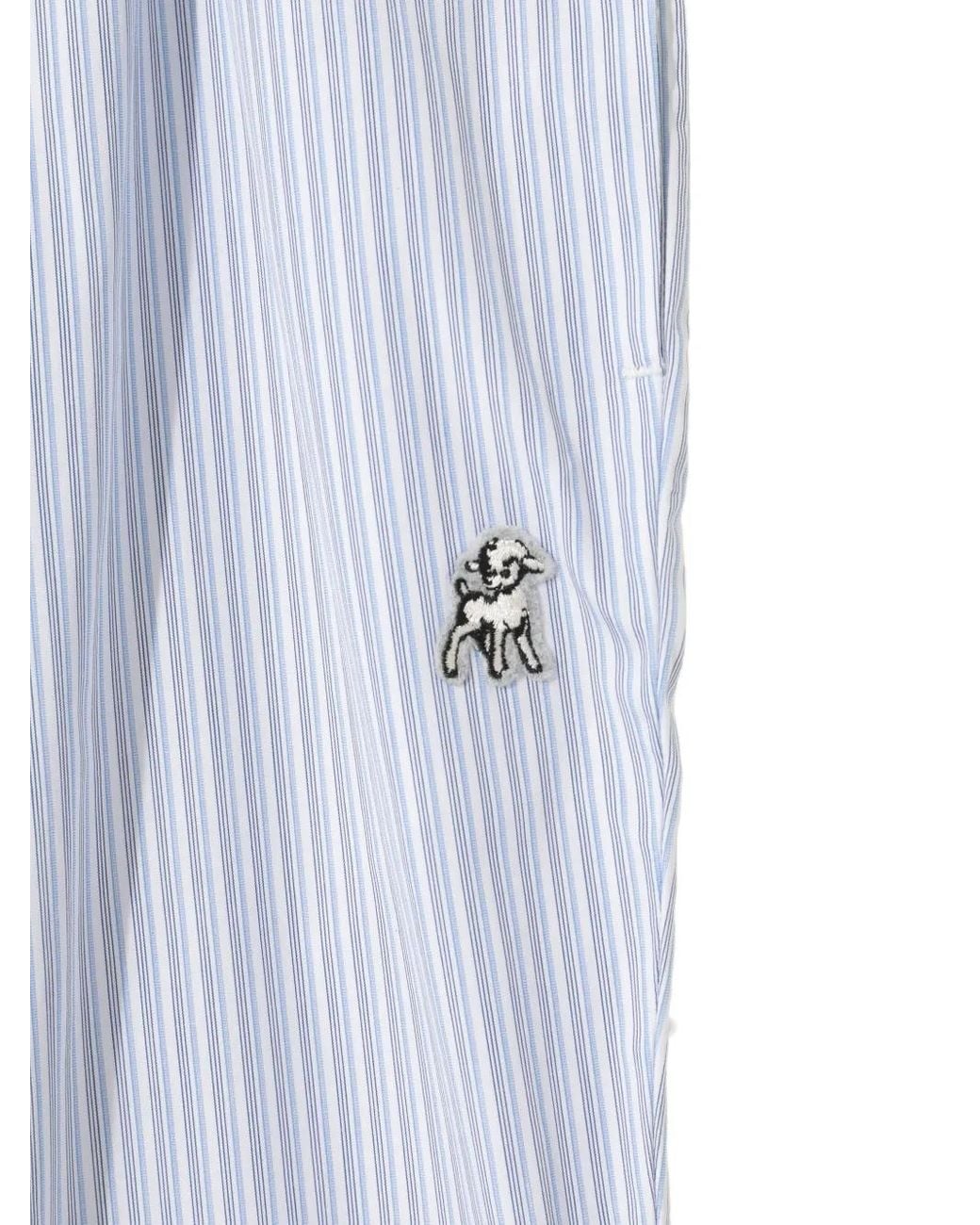 Undercover White Striped Elasticated Trousers for men