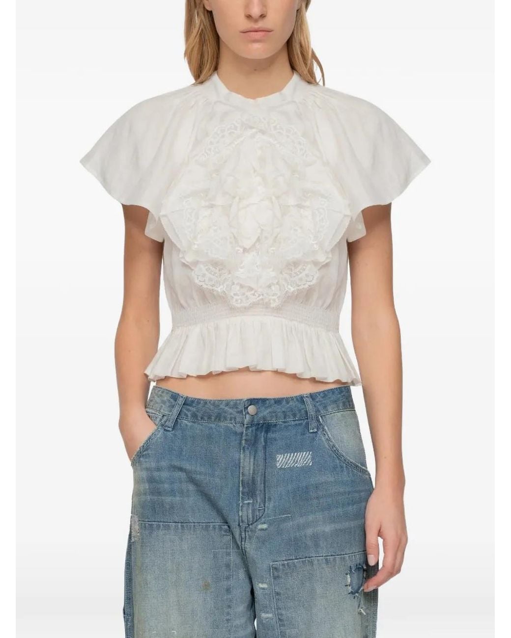 Sea Blue Holden Ruffled Blouse