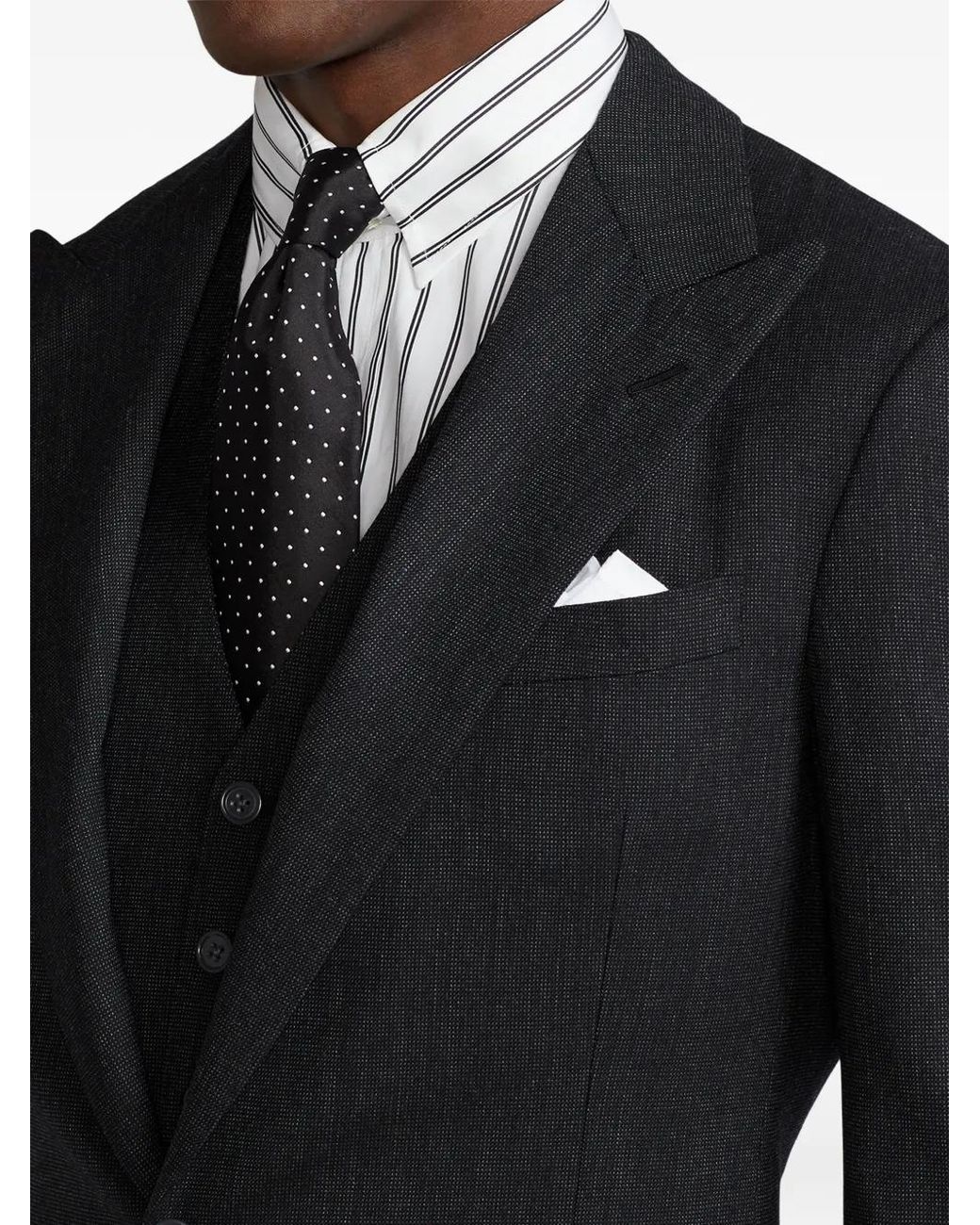 Polo Ralph Lauren Black Pleated Suit for men