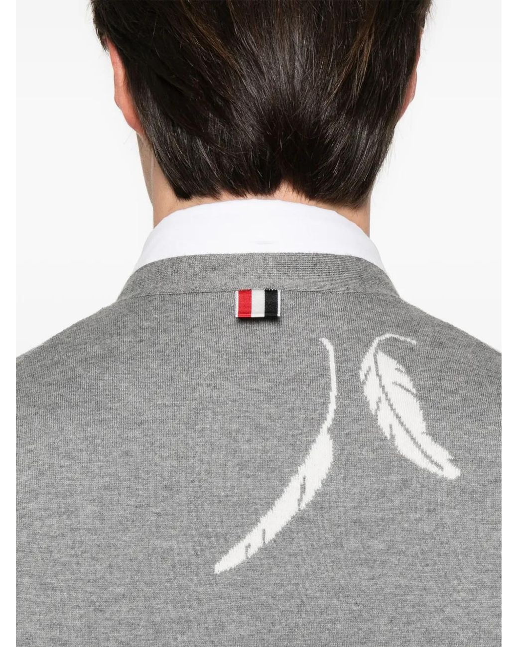 Thom Browne Gray 4-Bar Stripe Cardigan for men