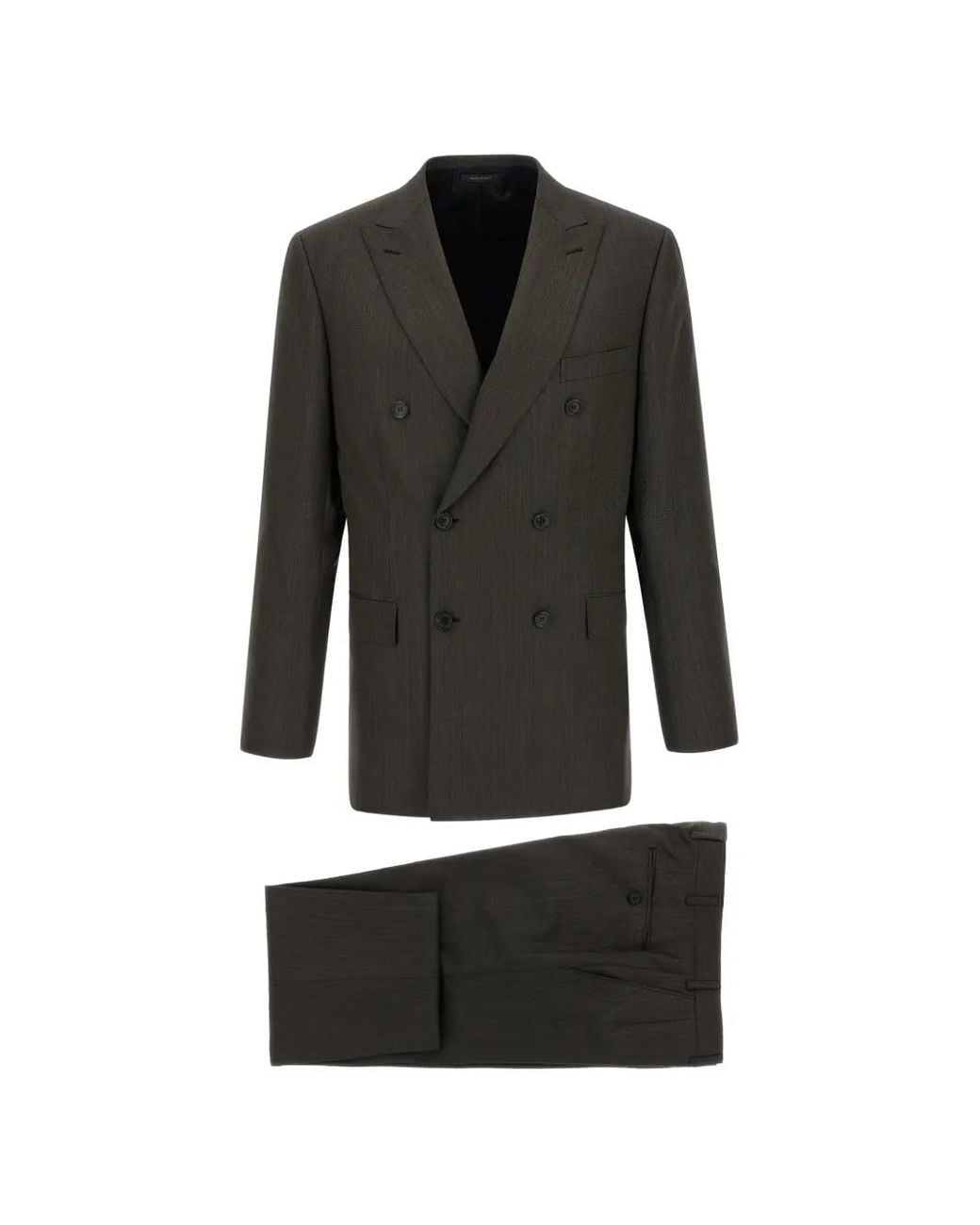 Brioni Black Lipari Herringbone Wool Suit for men