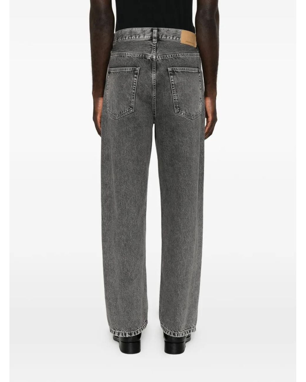 Amaranto Gray Five-Pocket Straight-Leg Jeans for men