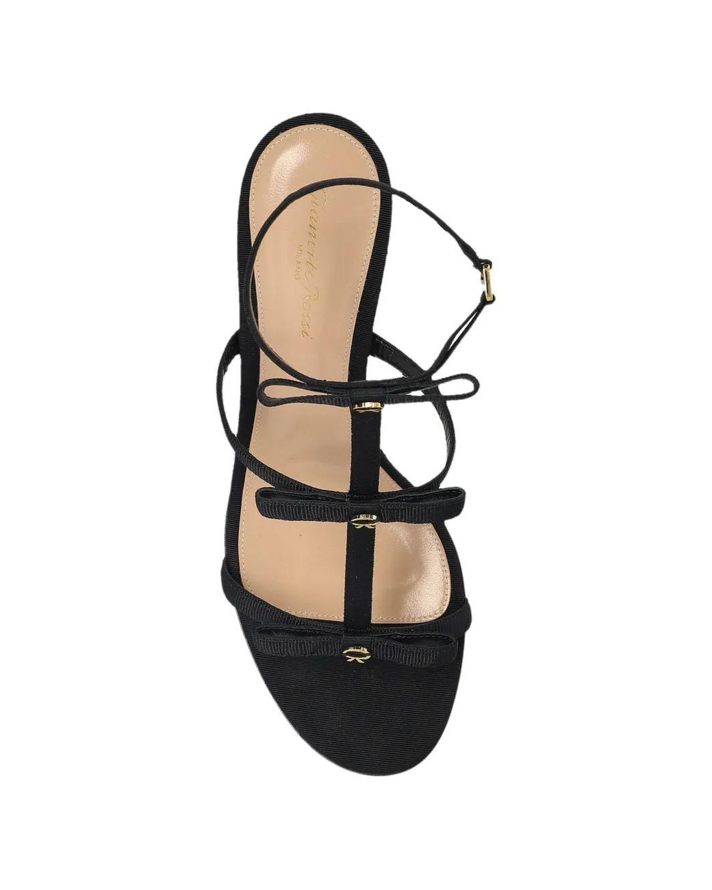 Gianvito Rossi Black Malou Grossgrain Buckle Sandals