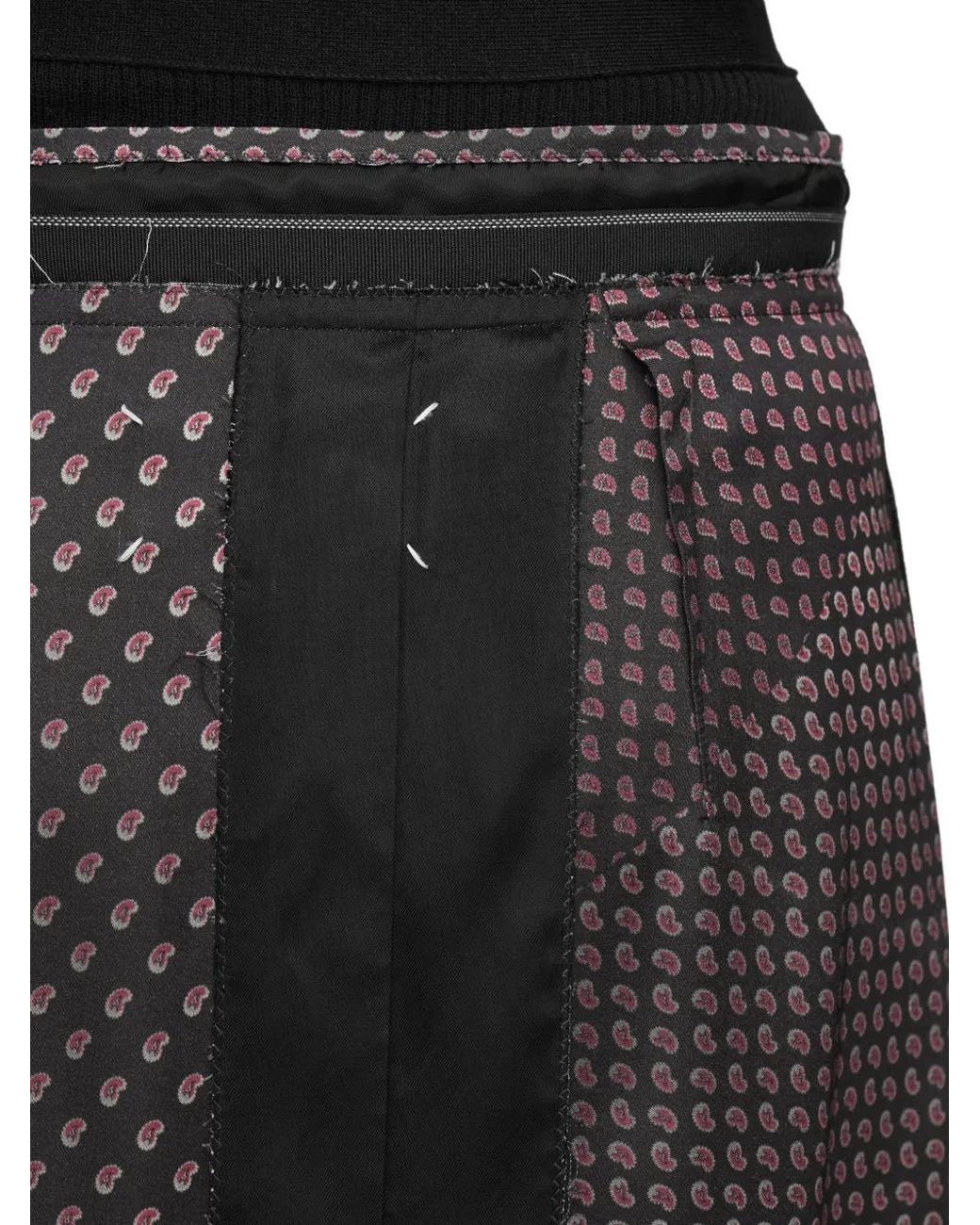 Maison Margiela Black Paisley Print Midi Skirt