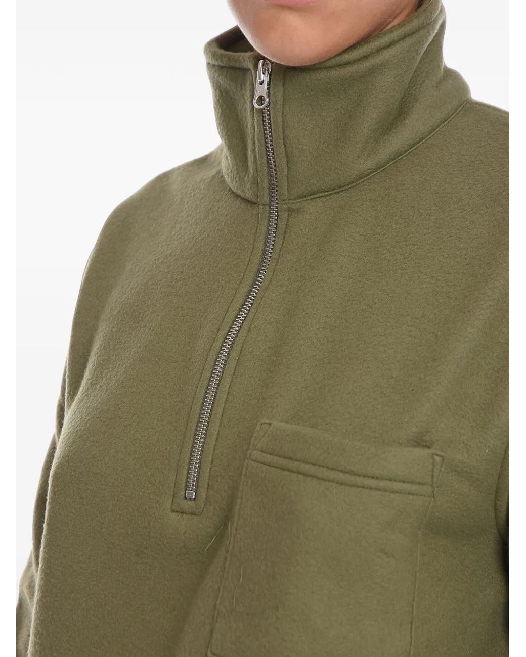 Samsøe & Samsøe Green Pull À Poche Poitrine Zippée