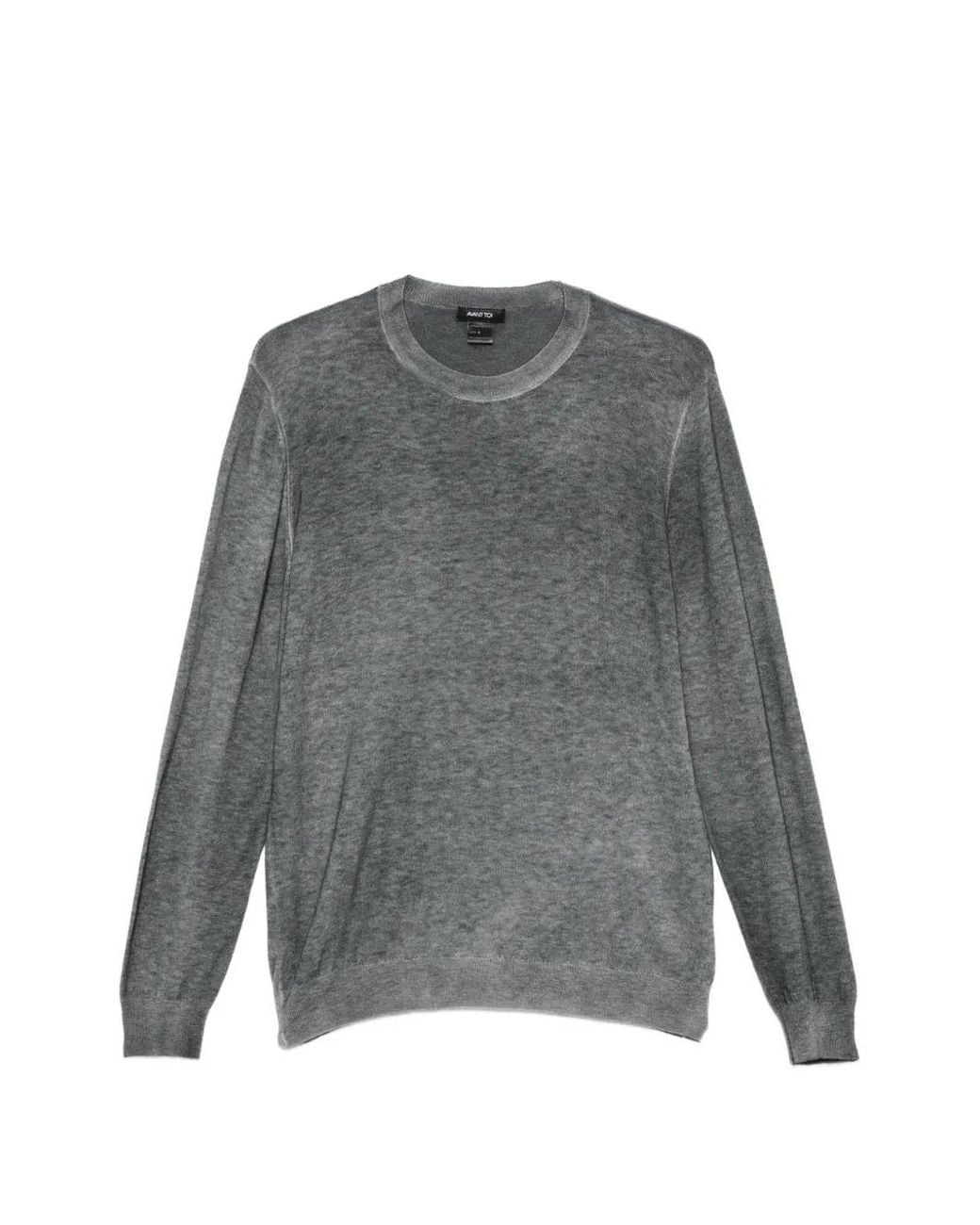 Avant Toi Gray Crew-Neck Knitted Sweater for men