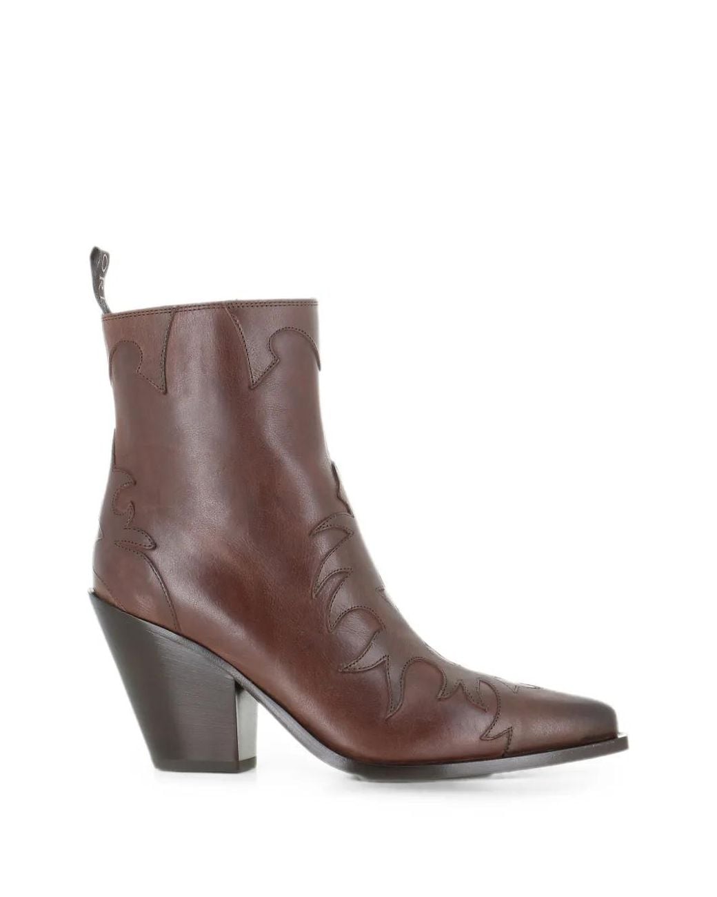 Sartore Brown Western-Style Leather Ankle-Boots