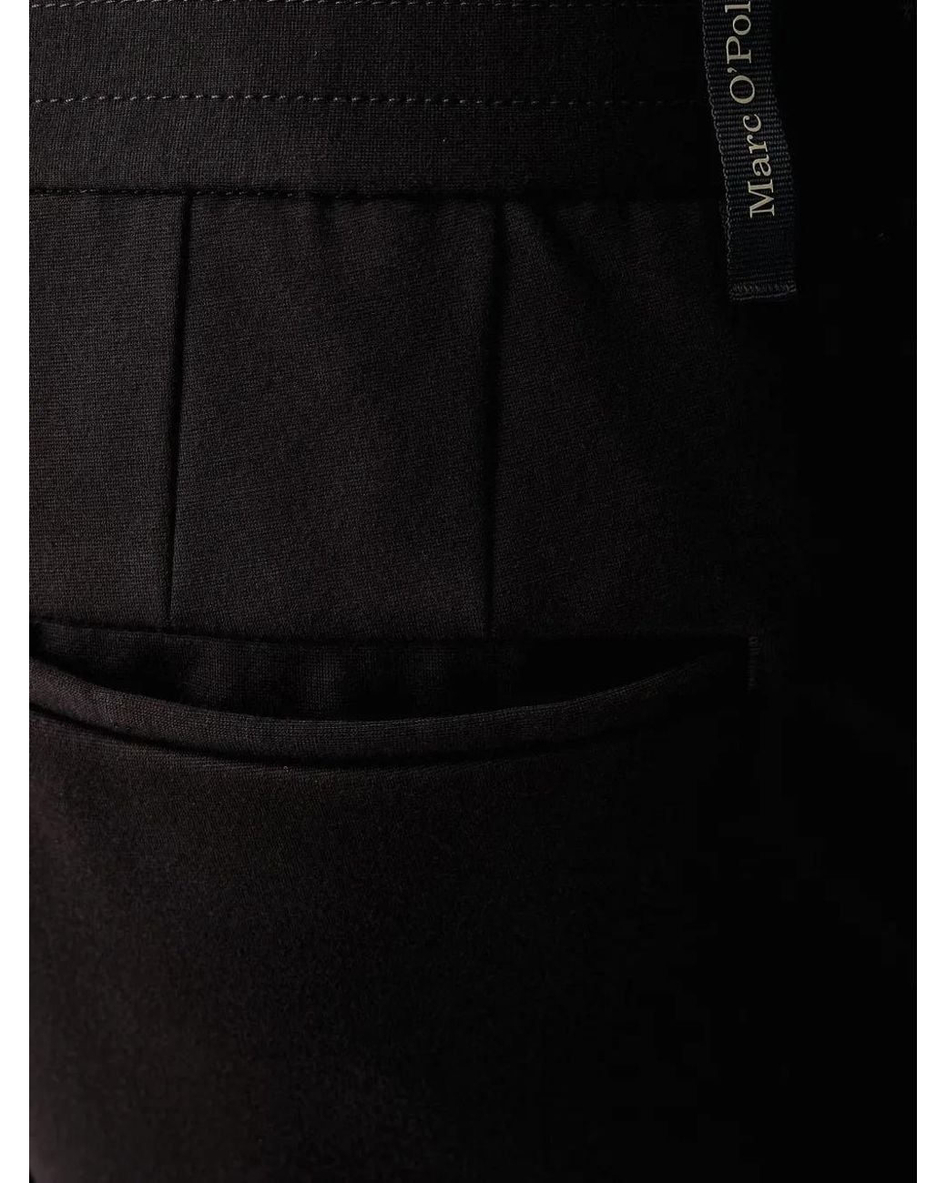 Marc O' Polo Black Morot Belt-Loop Tapered-Leg Trousers for men