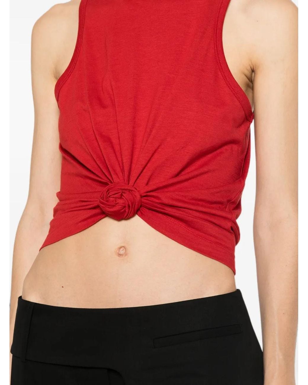 Magda Butrym Red Knot-Detail Sleeveless Top