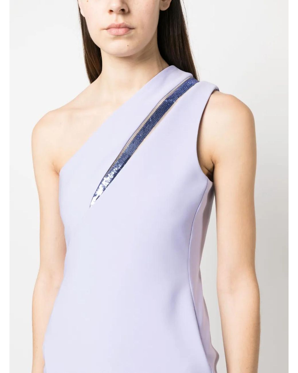 Genny Purple Sequin-Embellished Mini Dress