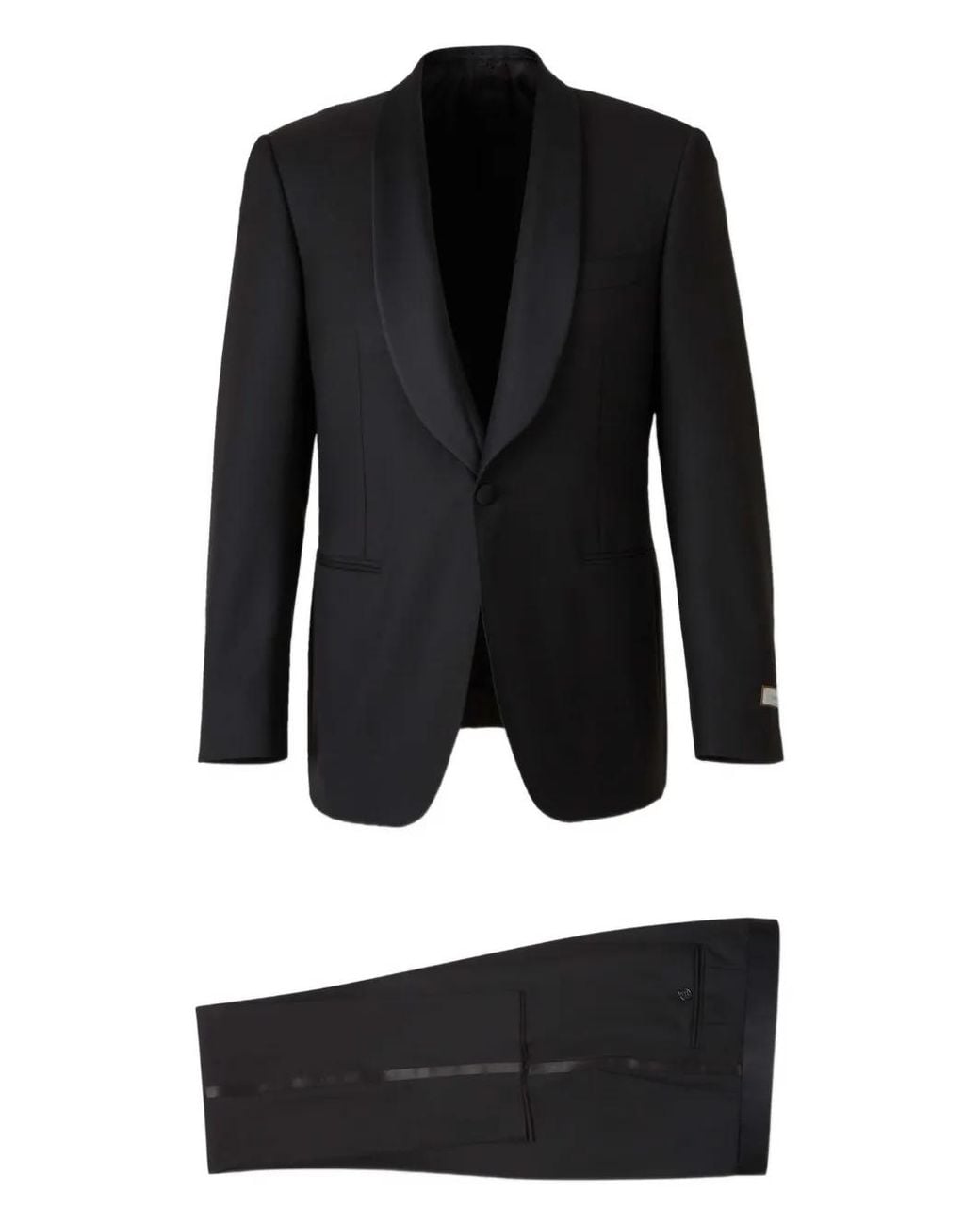 Canali Black Impeccabile Shawl-Lapel Button Suit for men