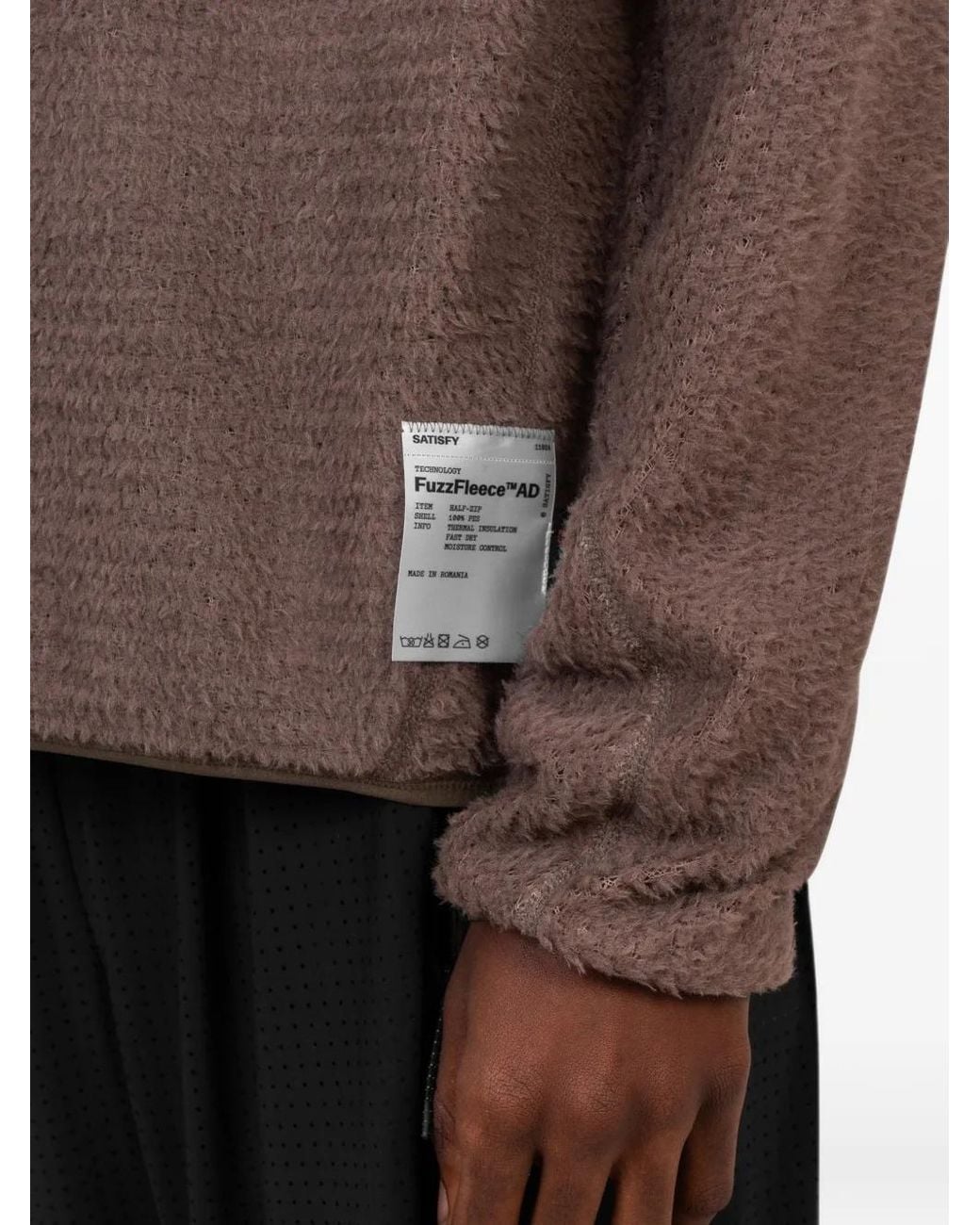 Satisfy Brown Fuzzfleece Ad Half-Zip Sweater for men