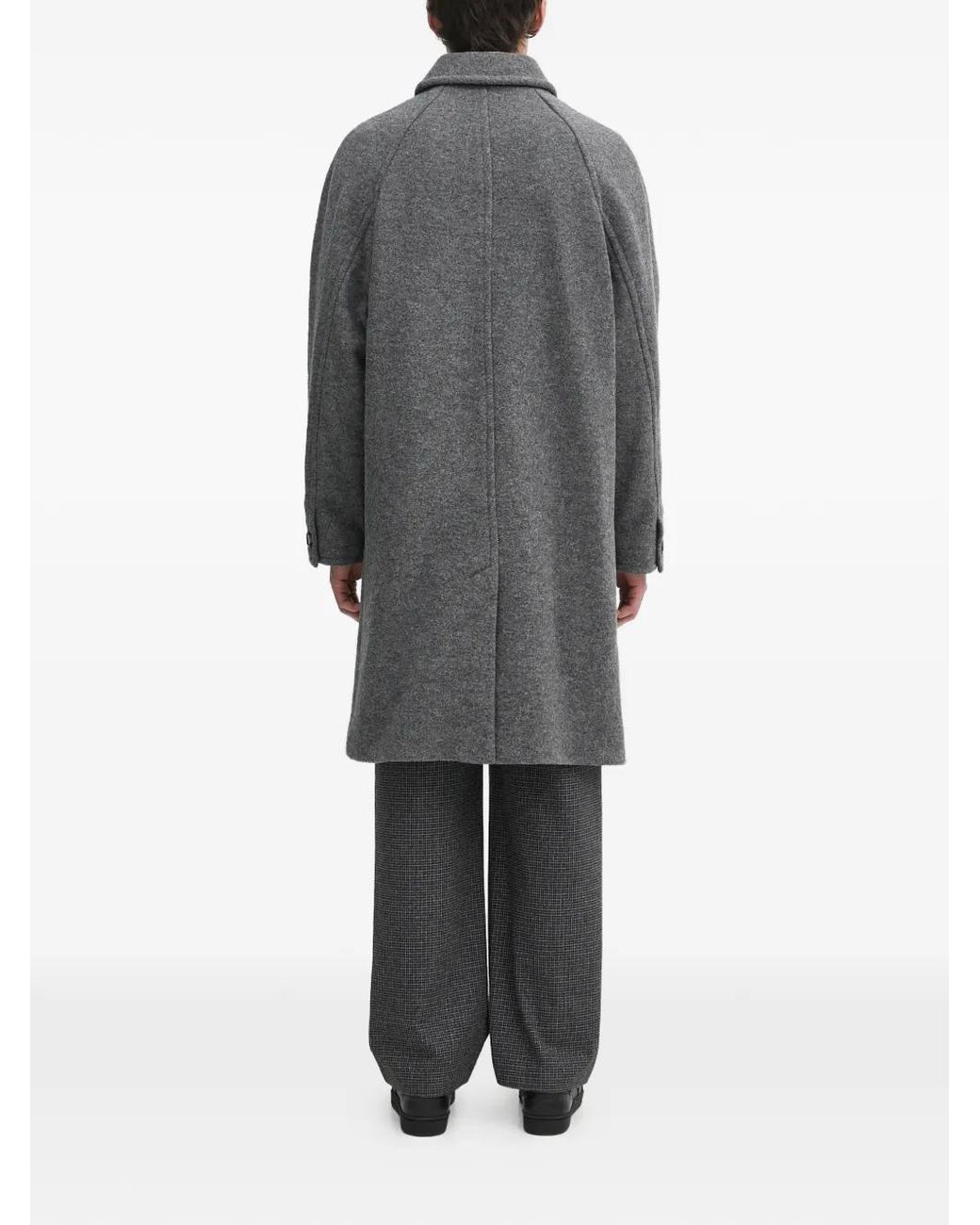 A.P.C. Gray Button-Fastening Collar Coat for men