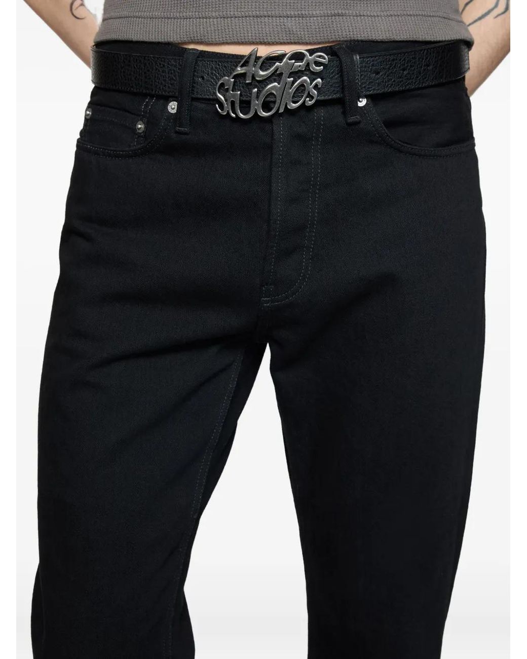 Acne Black Cotton Jeans for men
