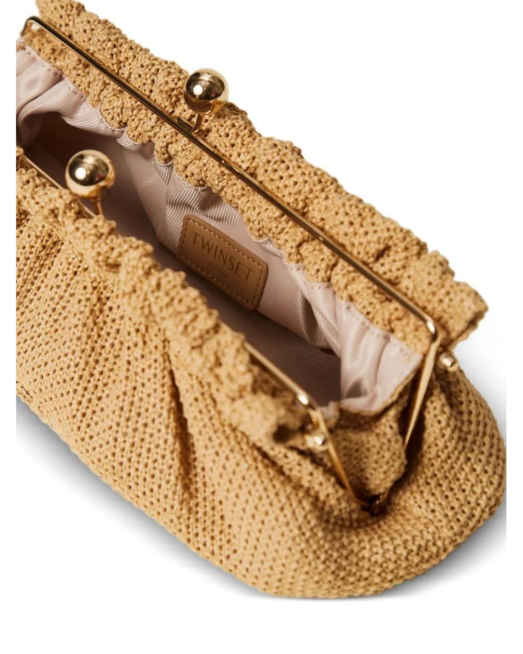 Twinset Clutch Verfraaid Met Kersenbedel in het Natural