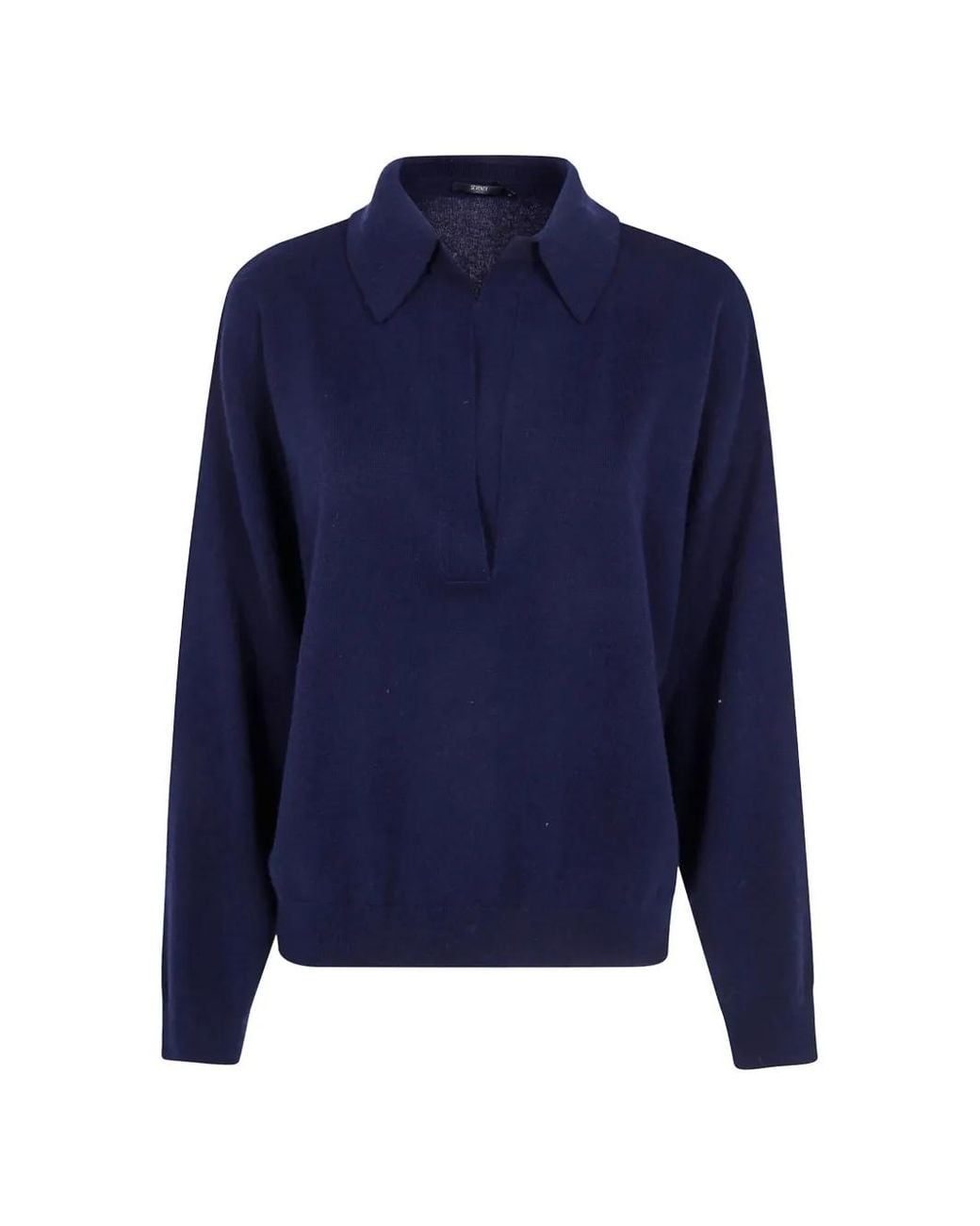 Seventy Blue Collared Long-Sleeve Sweater