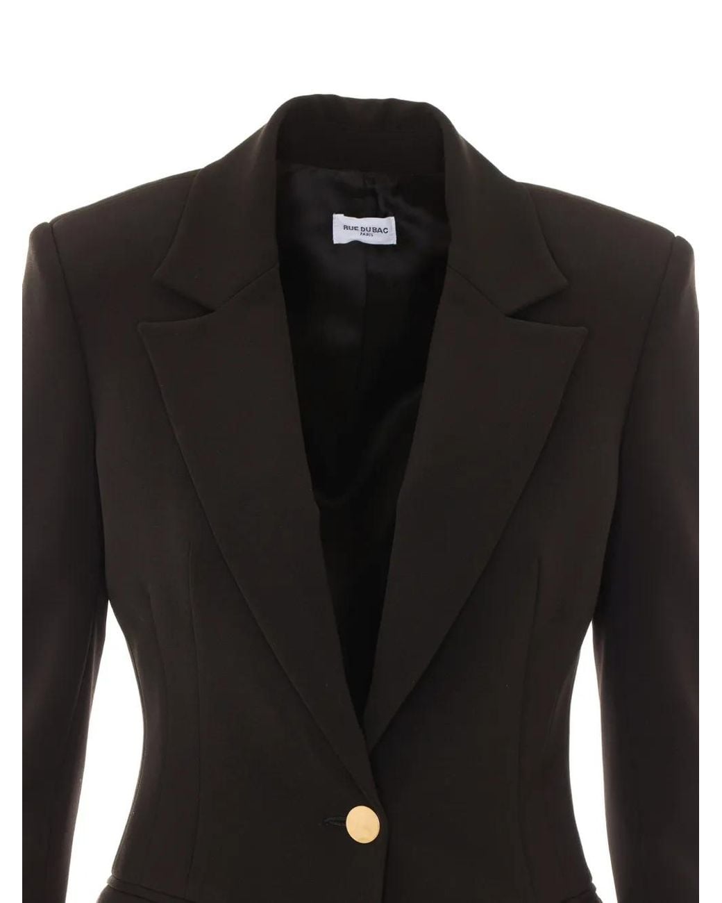 RUE DU BAC Black Single-Breasted Button-Fastening Blazer