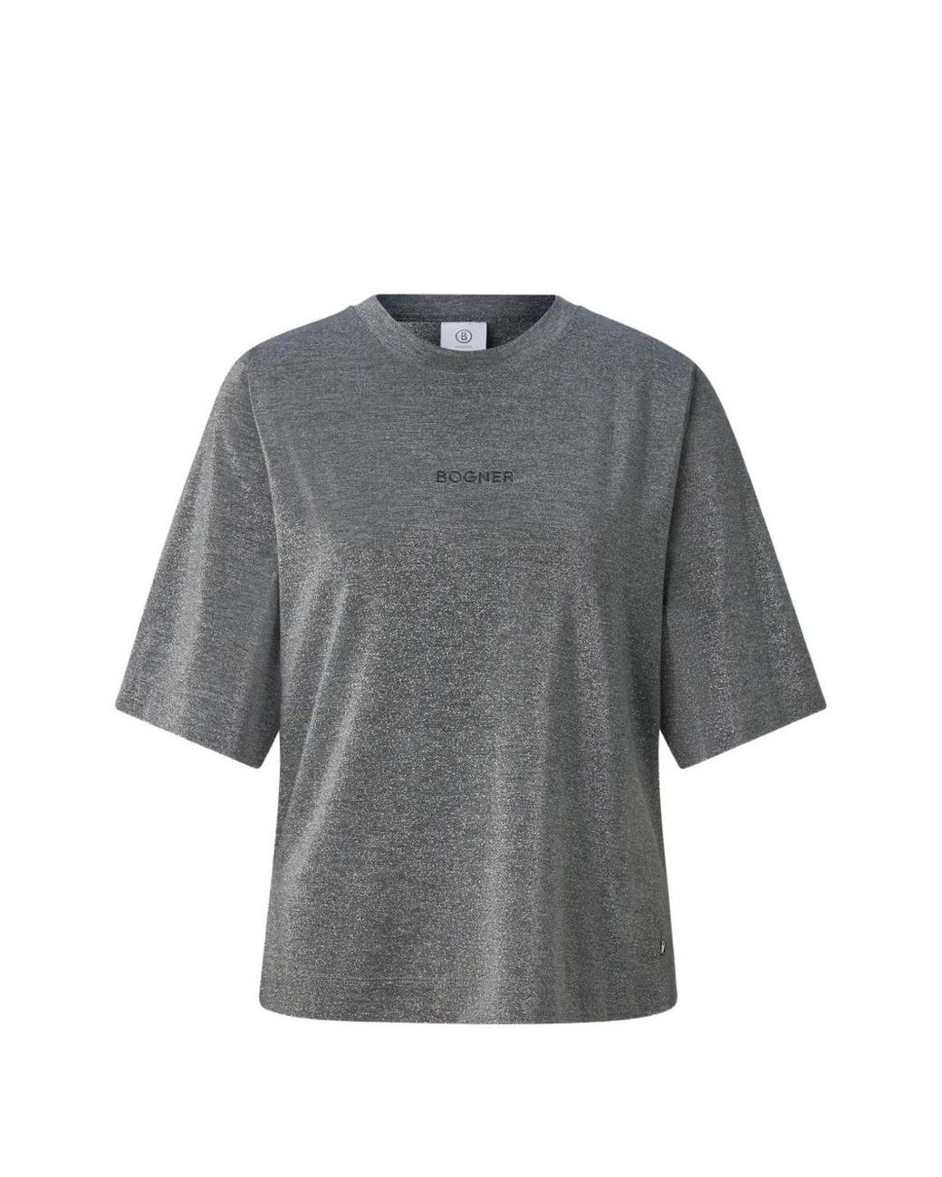 Bogner Gray Dorothy Shimmering Logo-Stitch T-Shirt