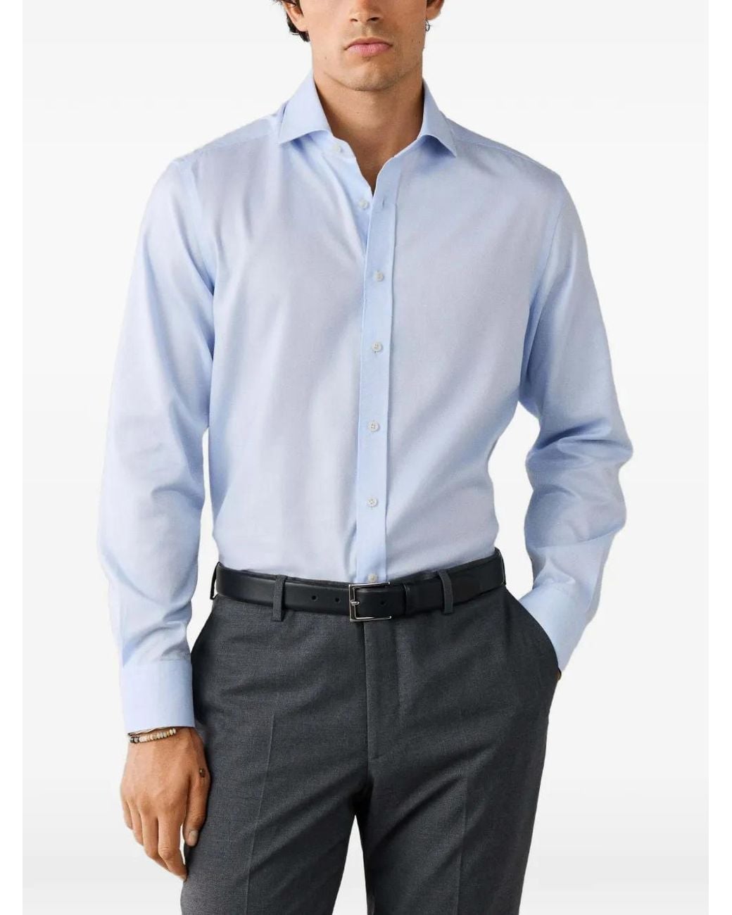 Hackett Blue Tailored-Fit Oxford Shirt for men