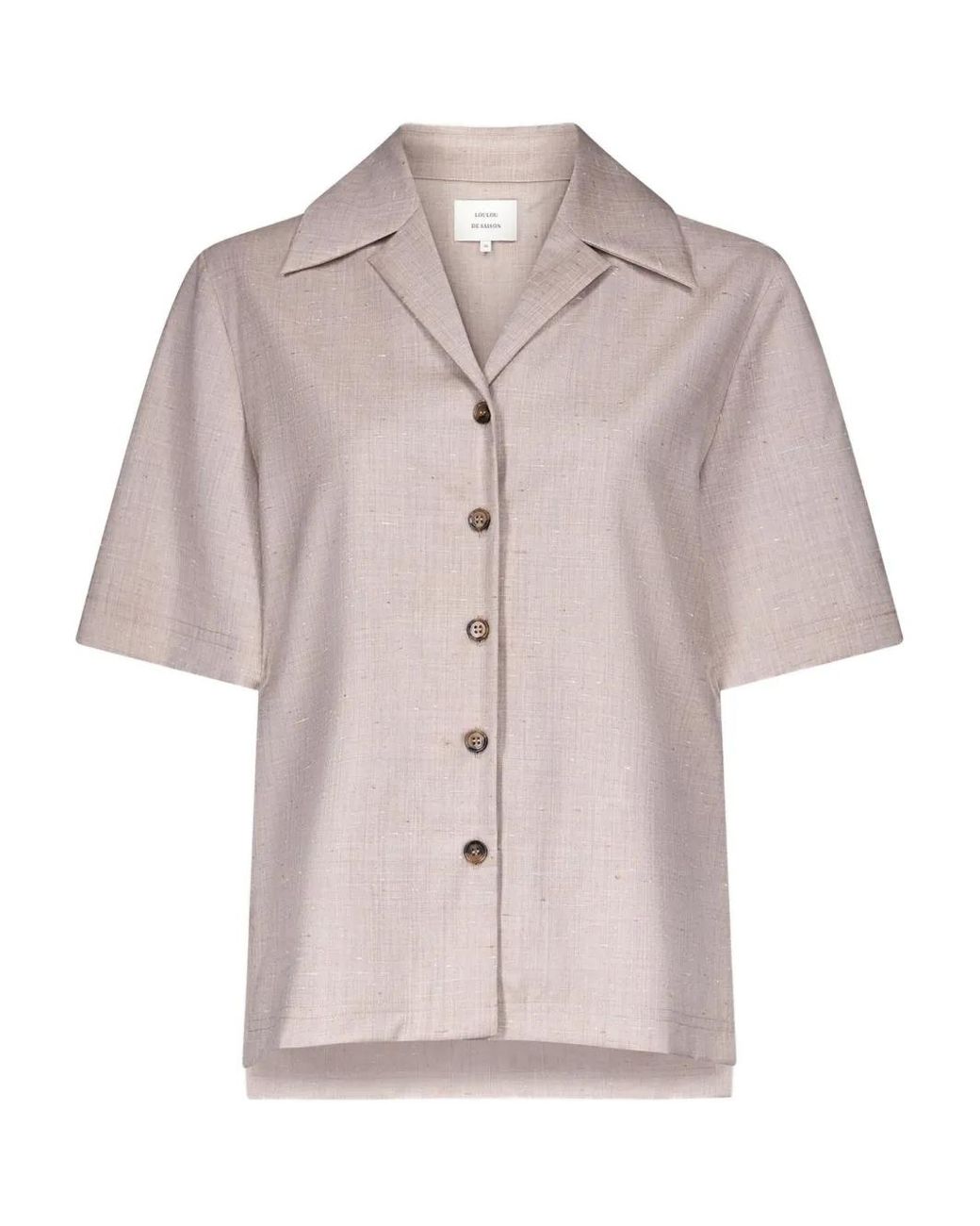 Loulou de Saison Pink Button Short-Sleeve Shirt
