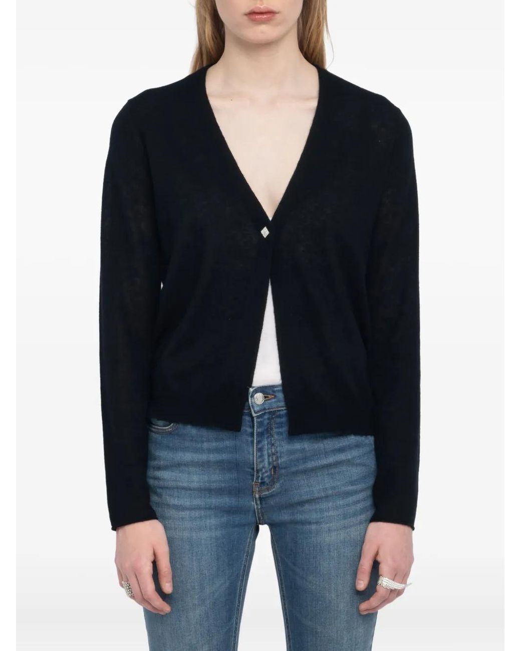 Zadig & Voltaire Blue Manylla Button-Up V-Neck Cardigan