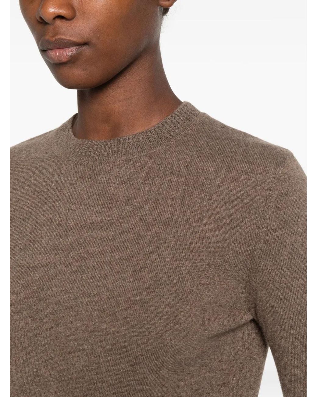 Pennyblack Brown Crew-Neck Ribbed-Trim Sweater