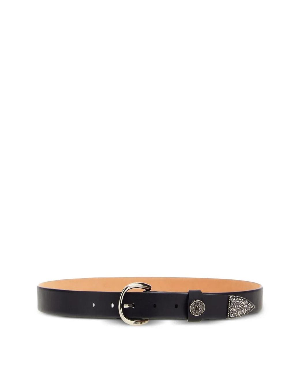 Roberto Cavalli White Buckle Leather Belt for men