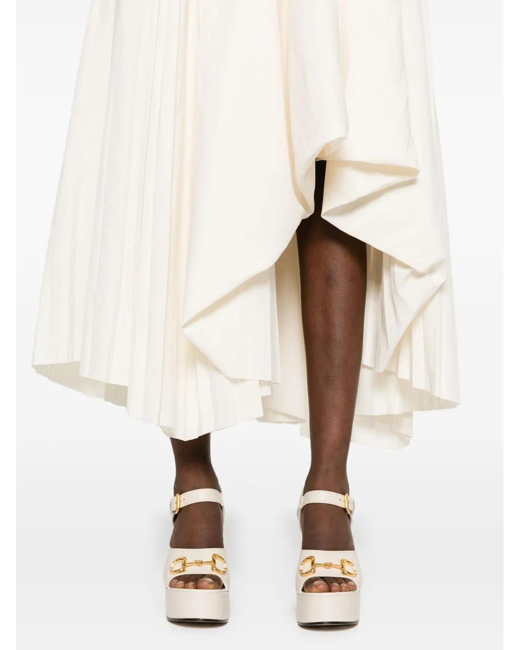 McQueen White Asymmetrical Midi Dress