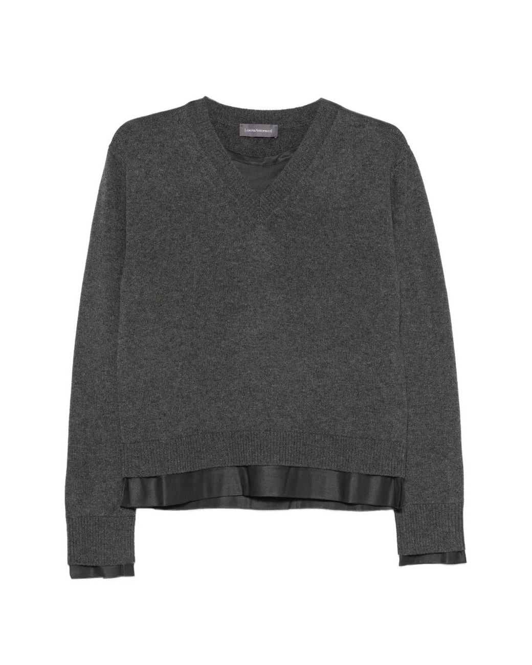 Lorena Antoniazzi Gray Layered V-Neck Sweater