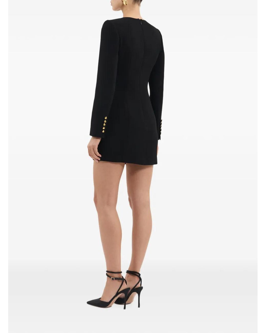 Rebecca Vallance Black Odilia -Ong-Sleeve Mini Dress