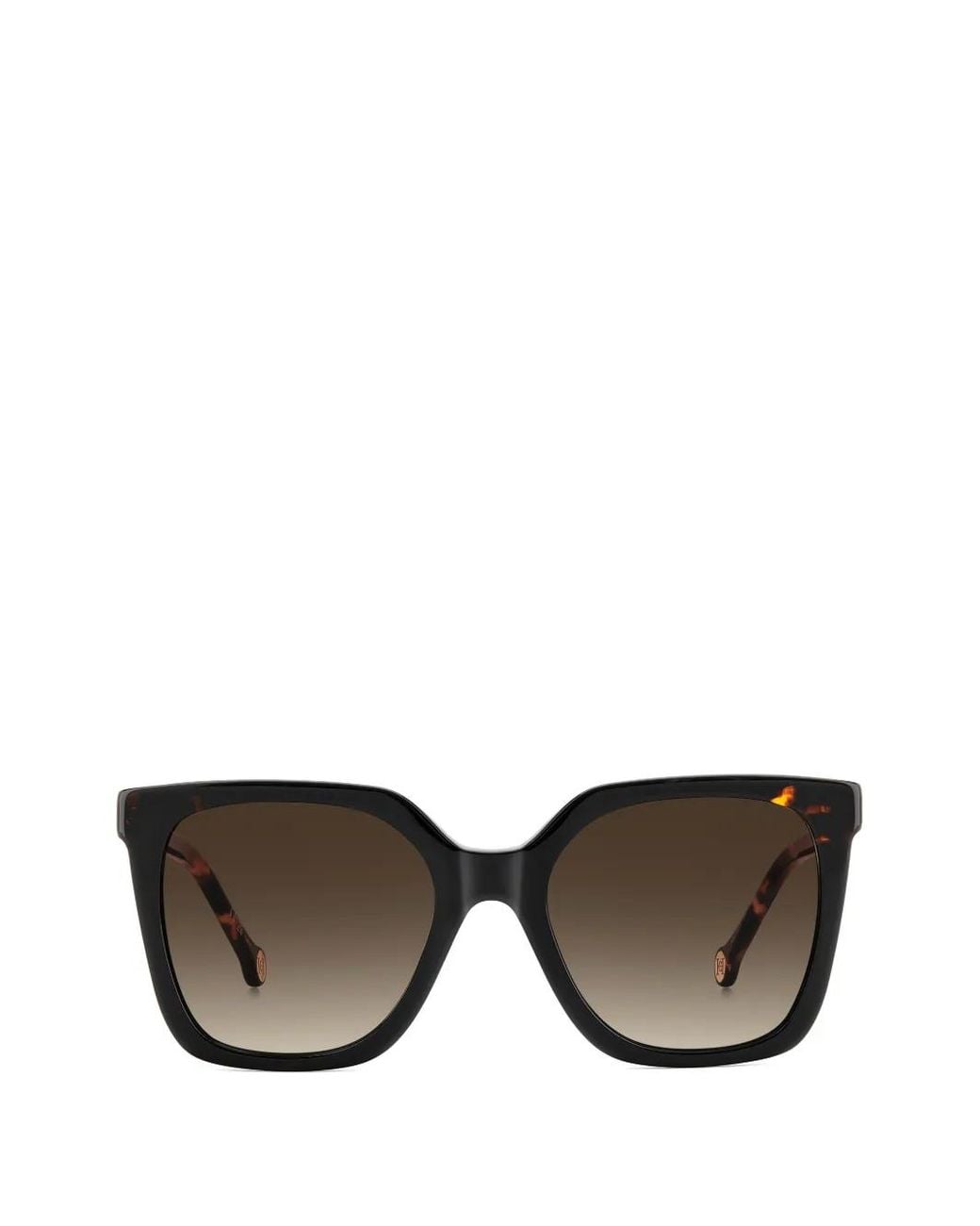 Carolina Herrera Gray Tortoiseshell-Effect Squared-Frame Sunglasses