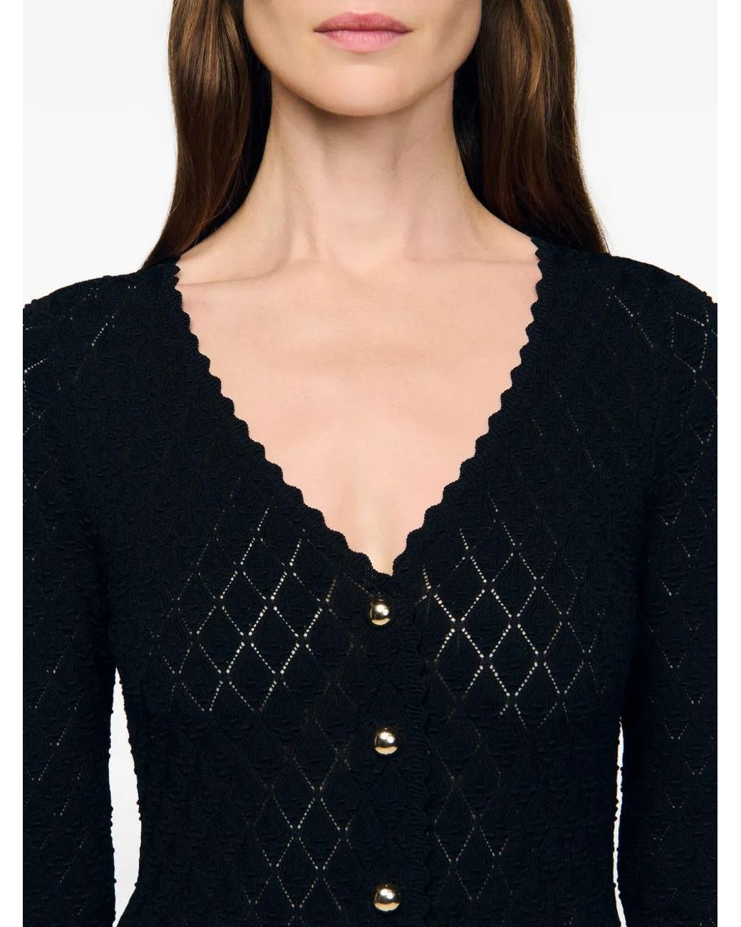 Sandro Black Knitted Maxi Dress