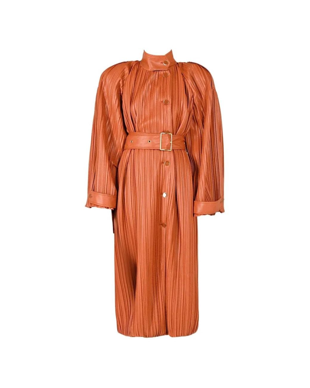 Gabardina Plisada Con Cinturón ROWEN ROSE de color Orange