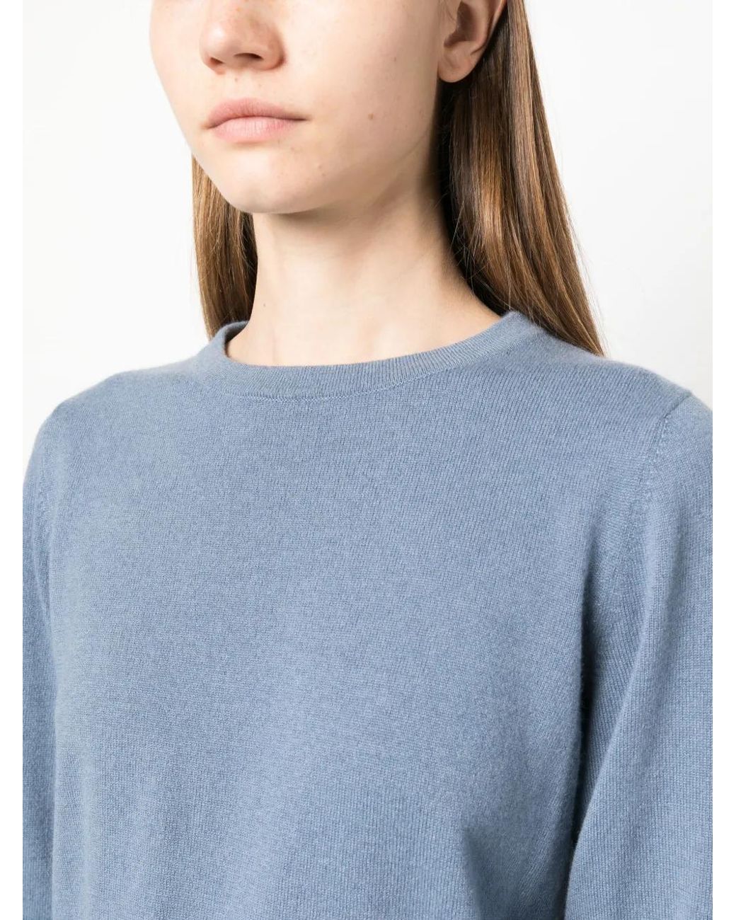 Brunello Cucinelli Blue Cashmere Crew-Neck Jumper