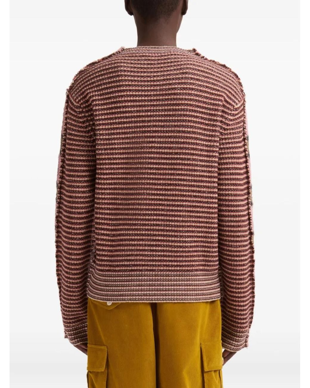 Marni Pink Mohair Blend Sweater With Ribbed Detailing for men